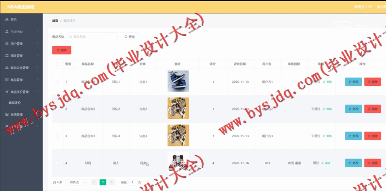 基于Vue的NBA电子商务购物网站的设计与实现
