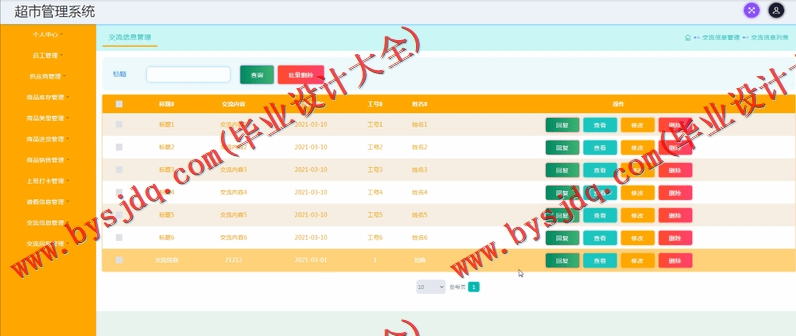 基于SSM的超市管理系统的设计与实现