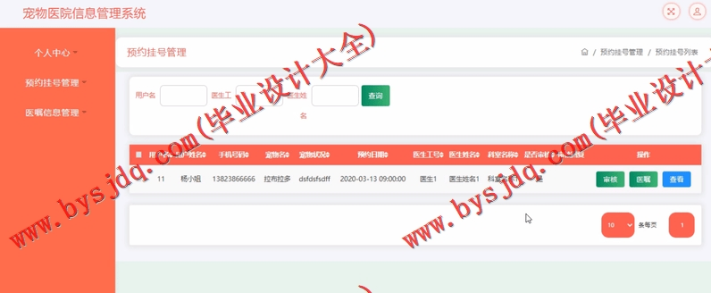 基于SSM的宠物医院管理系统的设计与实现