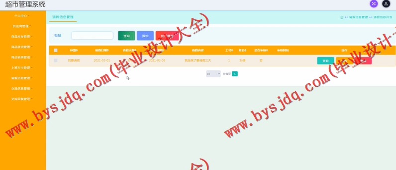 基于SSM的超市管理系统的设计与实现