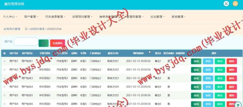 基于SSM的汽车4S店维修保养服务管理系统的设计与实现