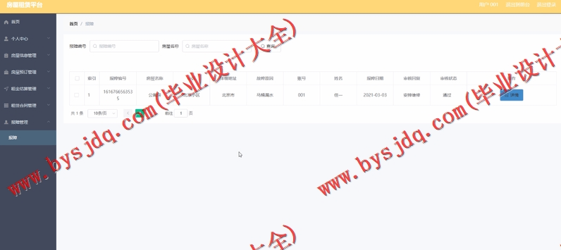基于Vue的房屋出租平台系统的设计与实现