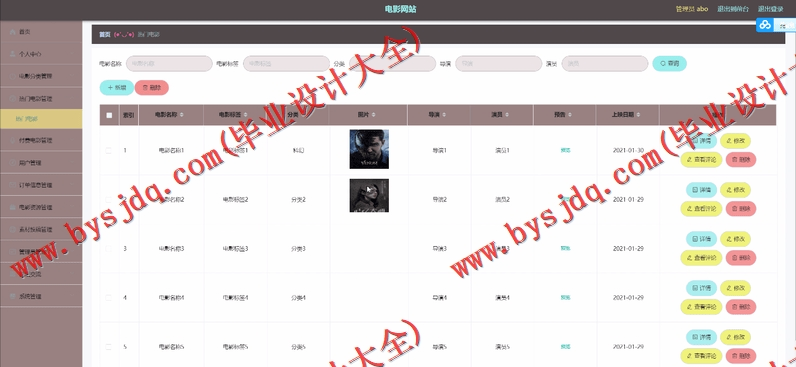 基于Vue的电影视频网站的设计与实现