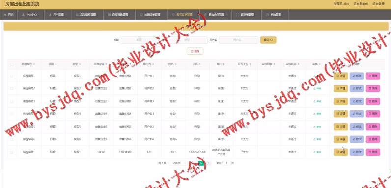 基于Vue的房屋出租管理系统的设计与实现