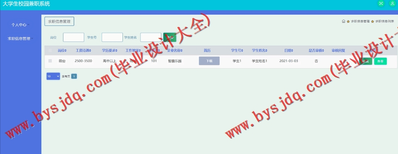 基于SSM的大学生校园兼职系统的设计与实现