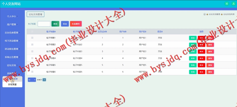 基于SSM的个人交友网站的设计与实现