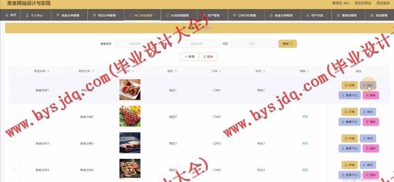 基于Vue的美食推荐管理系统的设计与实现