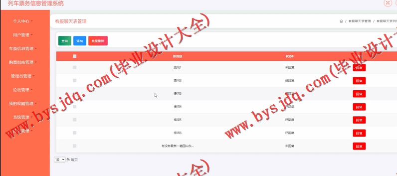 基于SSM的列车票务信息管理系统的设计与实现