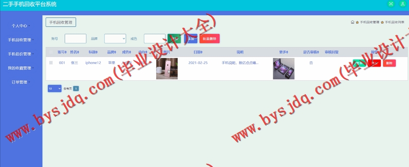 基于SSM的二手手机回收平台的设计与实现