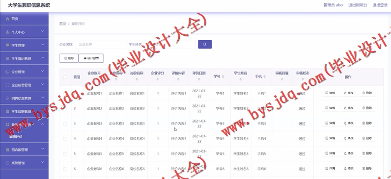 基于Vue的大学生校园兼职系统的设计与实现