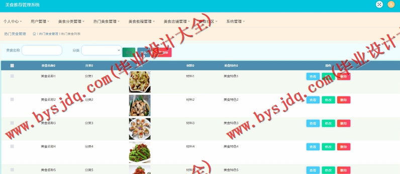 基于SSM的美食推荐管理系统的设计与实现