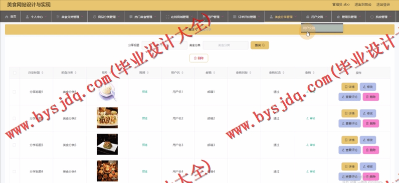 基于Vue的美食推荐管理系统的设计与实现