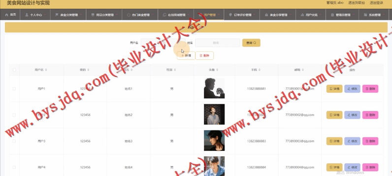 基于Vue的美食推荐管理系统的设计与实现