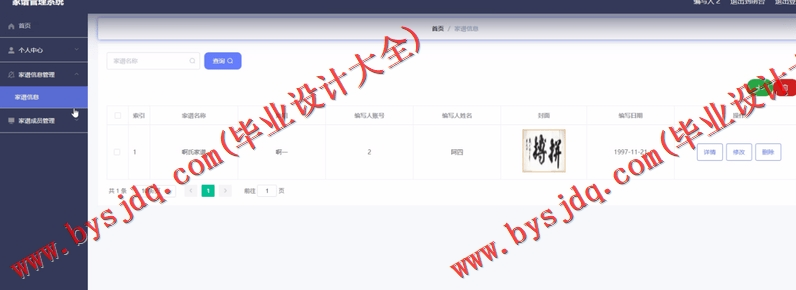 基于Vue的家谱管理系统的设计与实现