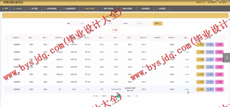基于Vue的房屋出租管理系统的设计与实现