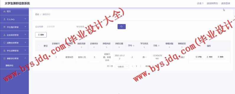 基于Vue的大学生校园兼职系统的设计与实现