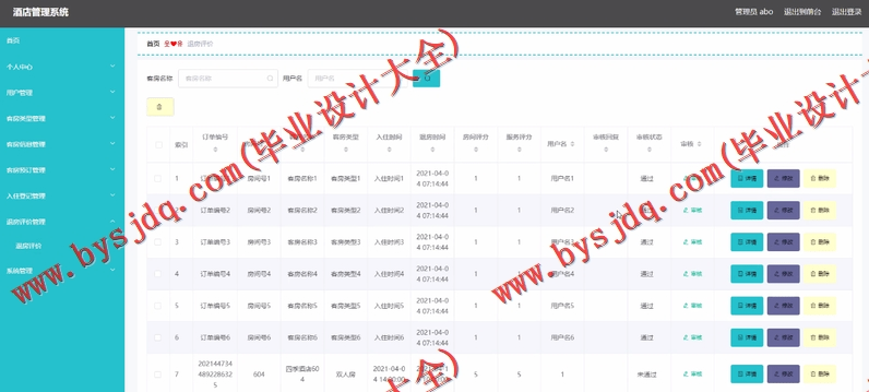 基于Vue的酒店管理系统的设计与实现