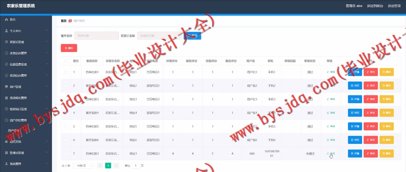 基于Vue的农家乐管理系统的设计与实现