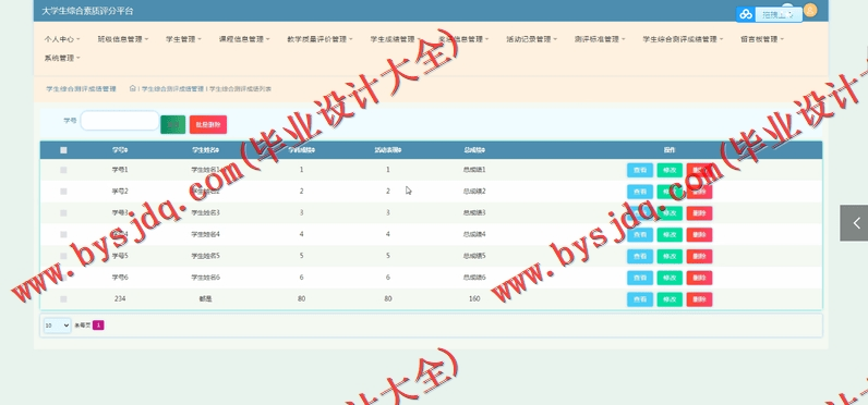 基于Vue的大学生综合素质评分平台的设计与实现