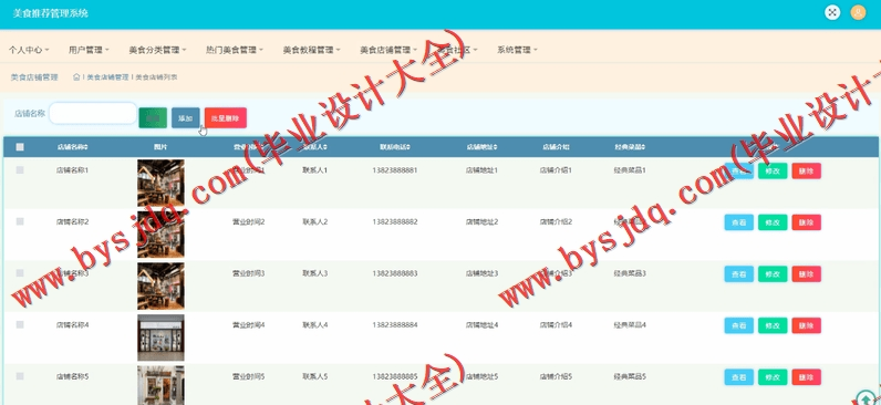基于SSM的美食推荐管理系统的设计与实现