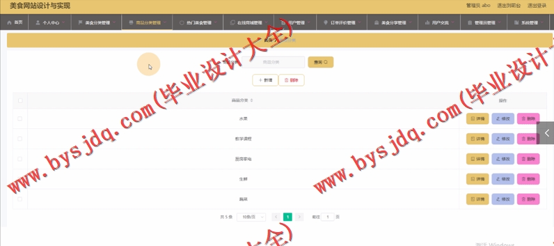 基于Vue的美食推荐管理系统的设计与实现