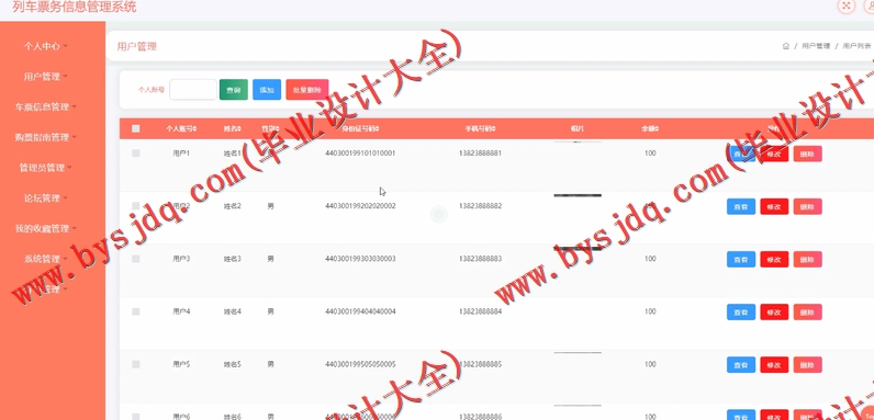 基于SSM的列车票务信息管理系统的设计与实现