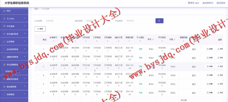 基于Vue的大学生校园兼职系统的设计与实现