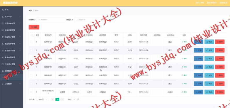 基于Vue的房屋出租平台系统的设计与实现