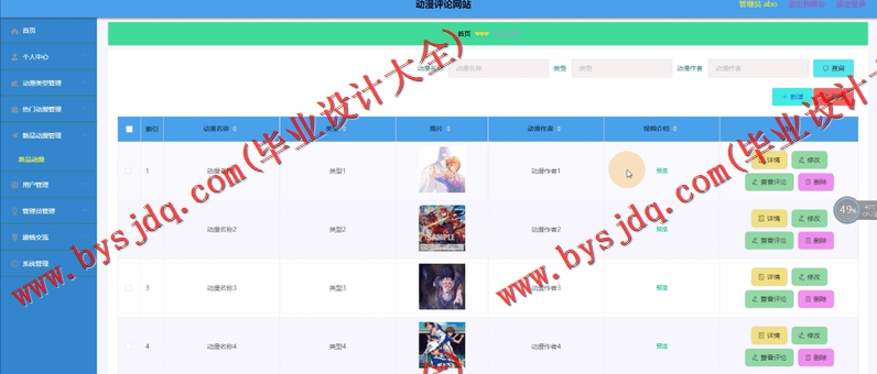 基于Vue的动漫评论网站的设计与实现