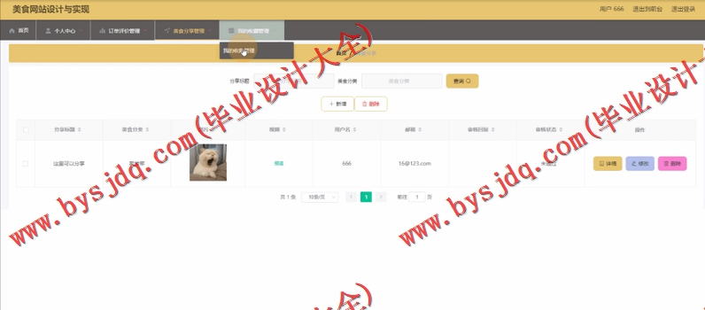 基于Vue的美食推荐管理系统的设计与实现