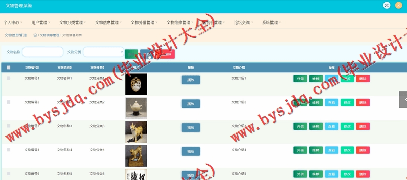 基于SSM的文物管理系统的设计与实现