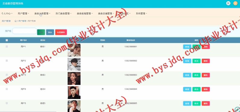 基于SSM的美食推荐管理系统的设计与实现