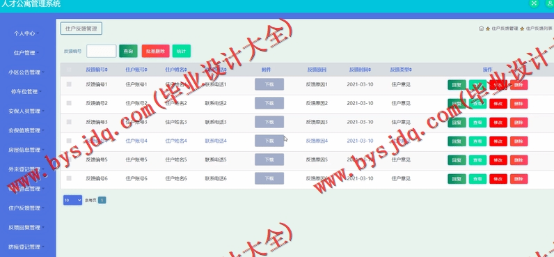 基于SSM的人才公寓管理系统的设计与实现