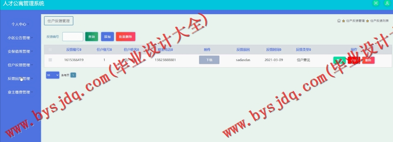 基于SSM的人才公寓管理系统的设计与实现