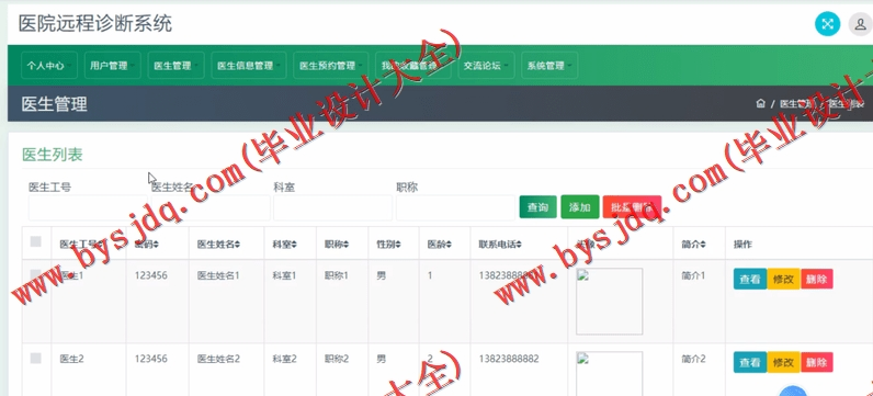 基于SSM的医院远程诊断系统.的设计与实现
