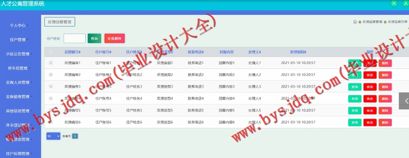 基于SSM的人才公寓管理系统的设计与实现