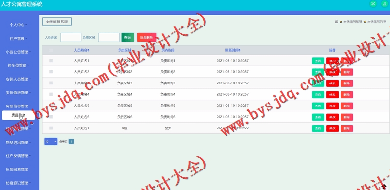 基于SSM的人才公寓管理系统的设计与实现