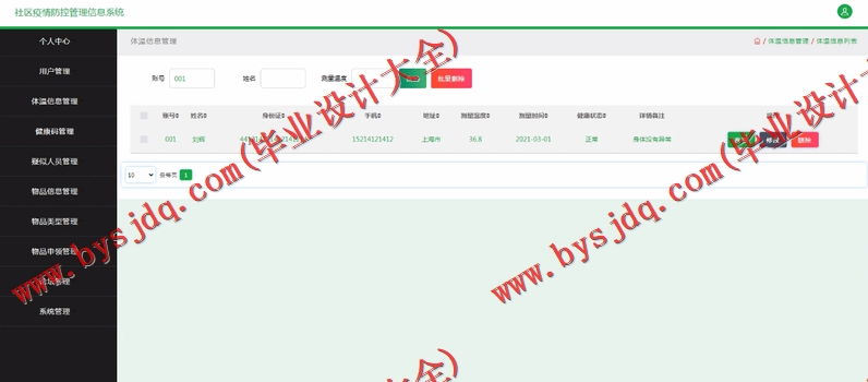 基于SSM的社区疫情防控管理信息系统的设计与实现