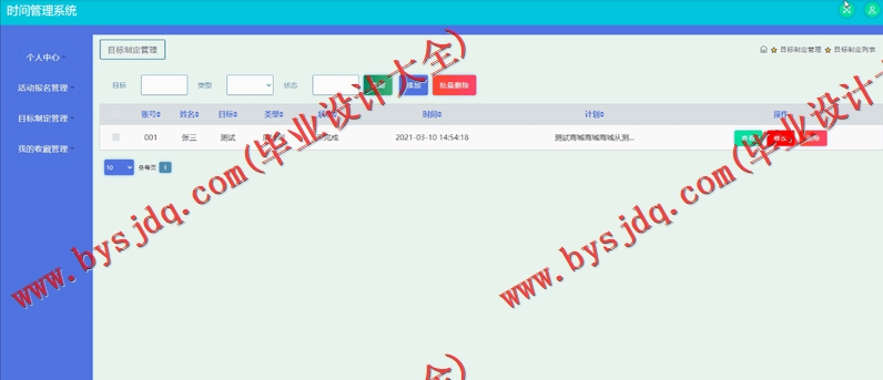 基于SSM的个人目标计划时间管理系统的设计与实现