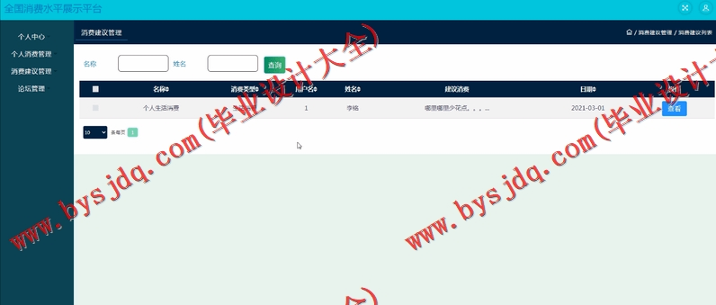 基于SSM的全国消费水平展示平台的设计与实现