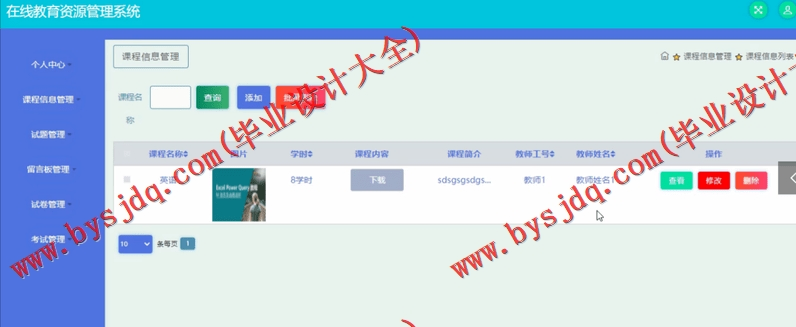 基于SSM的在线教育资源管理系统的设计与实现