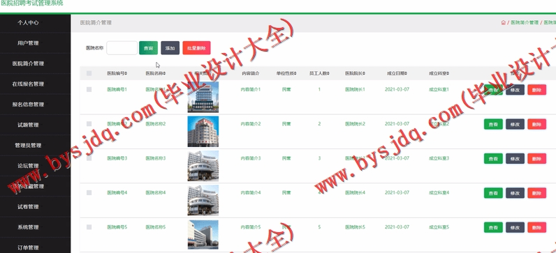 基于SSM的医院招聘考试管理系统的设计与实现
