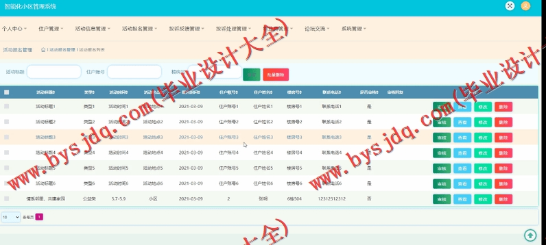 基于SSM的智能化社区活动报名小区管理系统的设计与实现