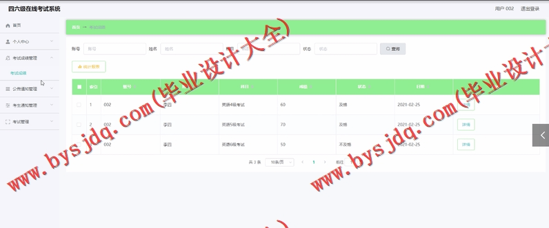 基于Vue的四六级在线考试系统的设计与实现