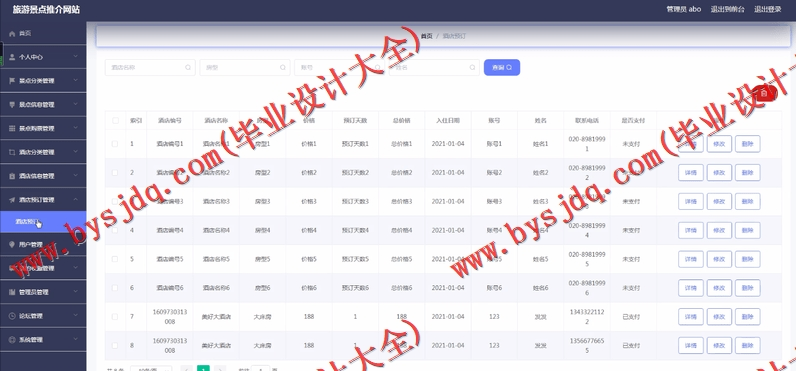 基于Vue的旅游景点订票网站的设计与实现