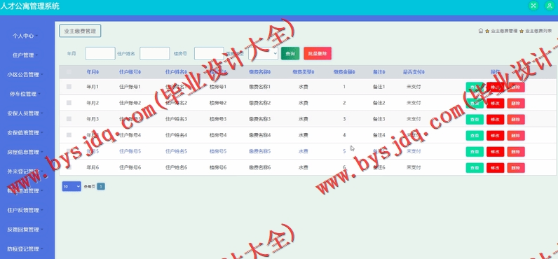 基于SSM的人才公寓管理系统的设计与实现