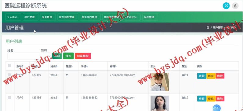 基于SSM的医院远程诊断系统.的设计与实现