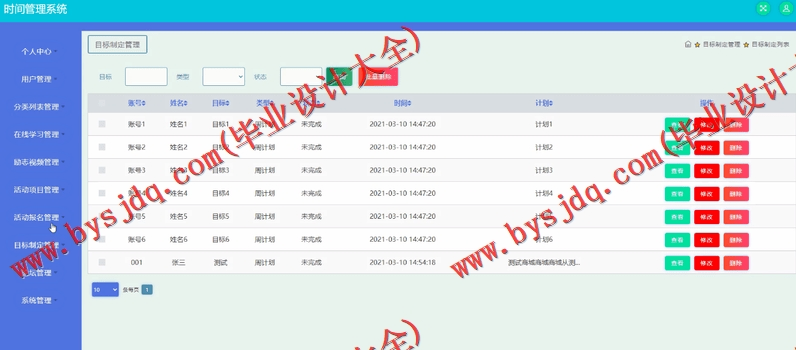 基于SSM的个人目标计划时间管理系统的设计与实现