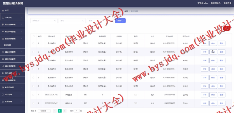 基于Vue的旅游景点订票网站的设计与实现