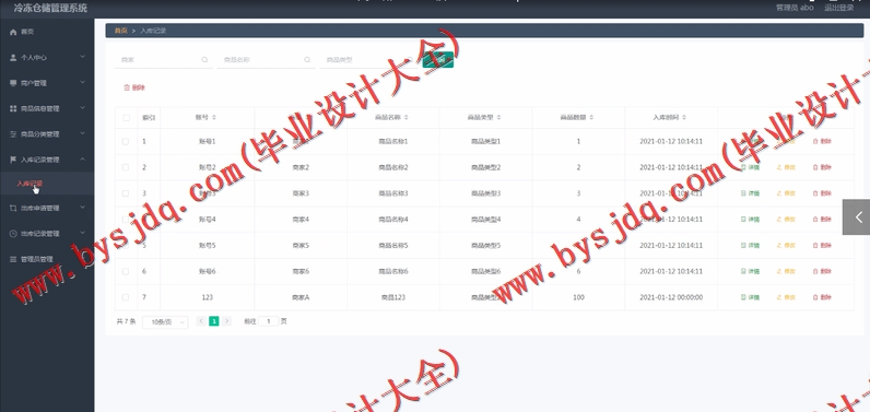 基于Vue的冷冻仓储进销存管理系统的设计与实现